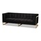 Baxton Studio Ambra Glam and Luxe Black Velvet Upholstered and Button Tufted Sofa with Gold-Tone Frame 195-11714-ZORO - alternate 6